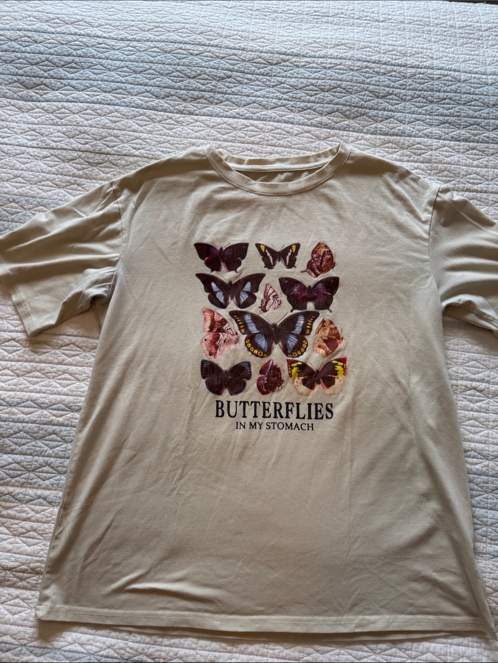 Butterflies Graphic Kids T-Shirt — Cream